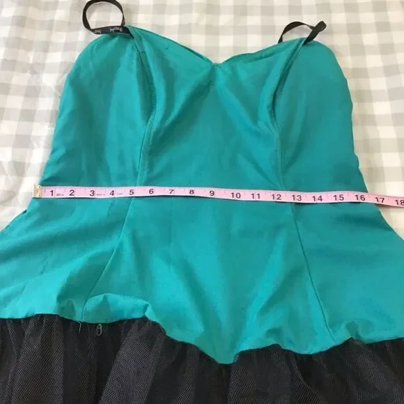 Joseph Ribkoff black velvet strapless ruffle tulle dress crinoline fit & flare 8 - Picture 6 of 16